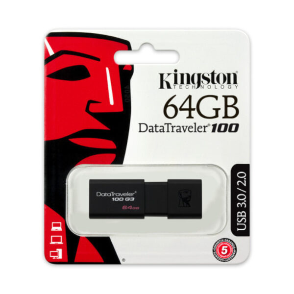 KINGSTON USB Stick Data Traveler 100G3 DT100G3/64GB, USB 3.0, Black